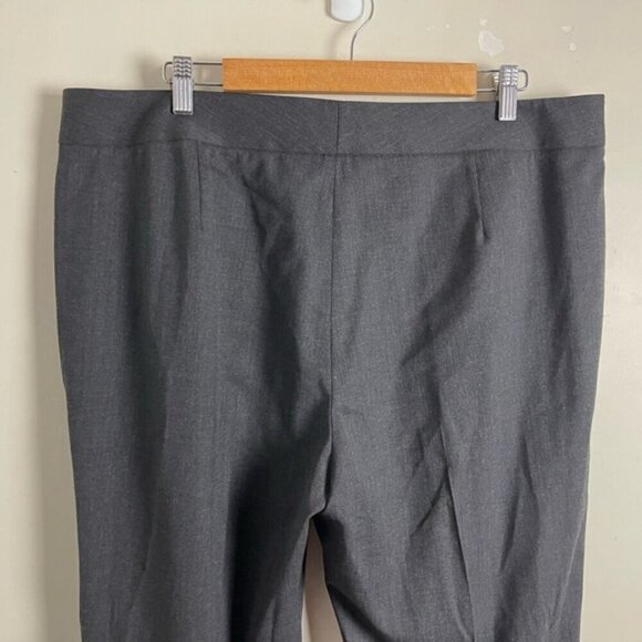 Lafayette 148 Virgin Wool Trouser Pants straight leg grey Women's Size 16 pant - Picture 4 of 11